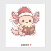 Cute Christmas Axolotl Sticker | Kawaii Magic Book (Vel)