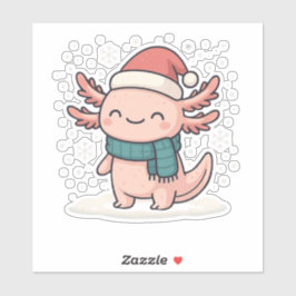Cute Christmas Axolotl Sticker | Kawaii Winter 