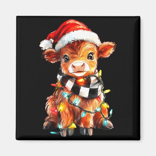 Cute Christmas Baby Highland Cow F Thanksgiving  Magneet (Voorkant)