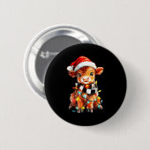 Cute Christmas Baby Highland Cow F Thanksgiving  Ronde Button 5,7 Cm (Voorkant /achterkant)