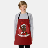 Cute Christmas baby with a present and Santa's hat Schort (Gedragen)