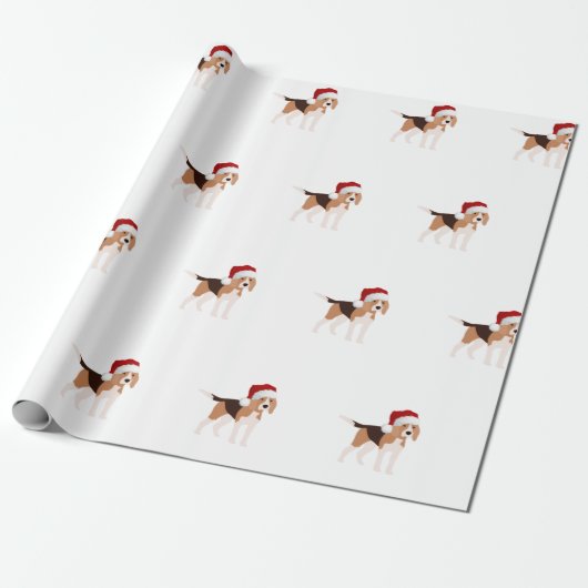 Cute Christmas Beagle  Cadeaupapier (Uitgerold)