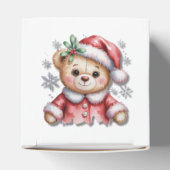 Cute Christmas Bear and Snowflakes Baby Shower Bedankdoosjes (Bovenkant)