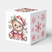 Cute Christmas Bear and Snowflakes Baby Shower Bedankdoosjes (Achterkant)