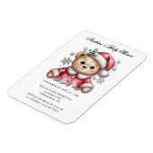 Cute Christmas Bear and Snowflakes Baby Shower Magneet (Linkerzijde)