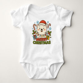Cute Christmas Bear Illustration  Romper
