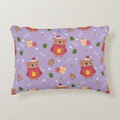 Cute Christmas Bear Pattern | Cozy Holiday Winter  Accent Kussen (Voorkant)