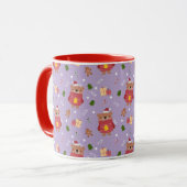 Cute Christmas Bear Pattern | Cozy Holiday Winter  Mok (Voorkant links)