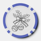 Cute Christmas bell Line Art Poker Chips (Achterkant)