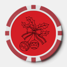 Cute Christmas bell Line Art Poker Chips