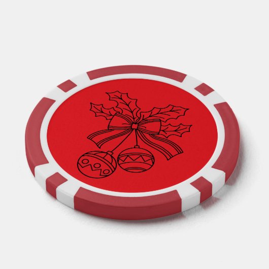 Cute Christmas bell Line Art Poker Chips (Enkel)