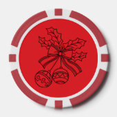 Cute Christmas bell Line Art Poker Chips (Voorkant)