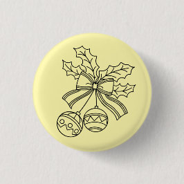 Cute Christmas bell Line Art Ronde Button 3,2 Cm