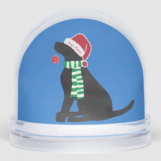 Cute Christmas Black Lab Holiday Custom Sneeuwbol (Voorkant)