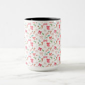 Cute Christmas Bow & Candy Cane Pattern Mug Mok (Midden)