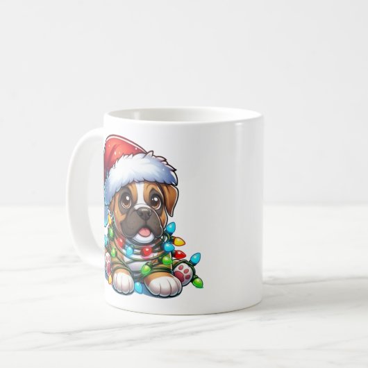 Cute Christmas Boxer Mug Koffiemok (Voorkant links)