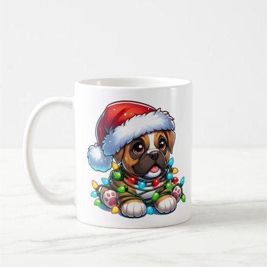 Cute Christmas Boxer Mug Koffiemok (Links)