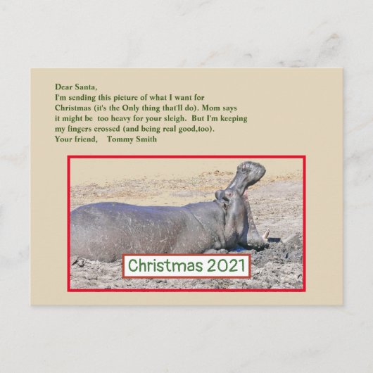CUTE CHRISTMAS BRIEFKAART "WAT IK WIL VOOR CHRISTM (Voorkant)