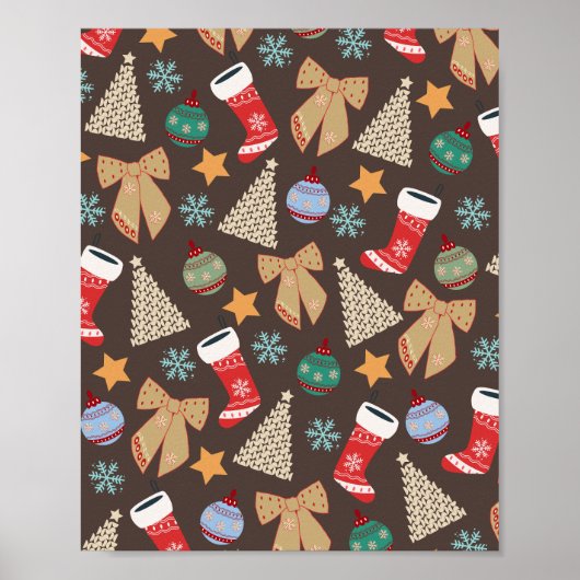 Cute Christmas Brown Poster (Voorkant)