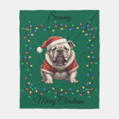 Cute Christmas Bulldog Fleece Blanket Deken (Voorkant)