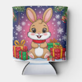 Cute Christmas Bunny Blikjeskoeler (Voorkant)