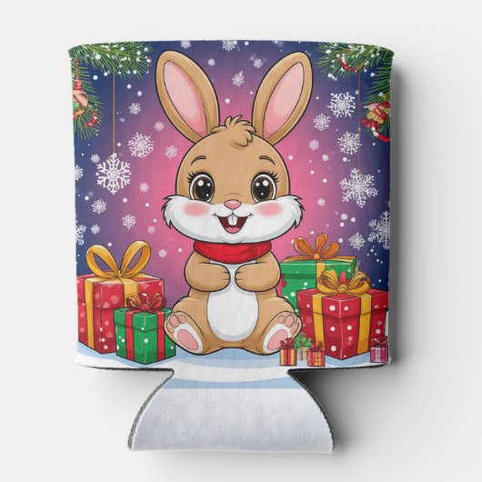 Cute Christmas Bunny Blikjeskoeler (Achterkant)