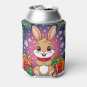 Cute Christmas Bunny Blikjeskoeler (Blikje Achterkant)