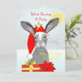 Cute christmas Bunny Rabbit Peronalized Kaart (Staand voorkant)