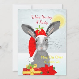 Cute christmas Bunny Rabbit Peronalized Kaart