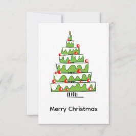 Cute Christmas Cake Tree – Minimal Holiday Bedankkaart