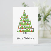 Cute Christmas Cake Tree – Minimal Holiday Bedankkaart (Staand voorkant)