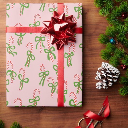 Cute Christmas Candy Canes Xmas Holiday Cadeaupapier