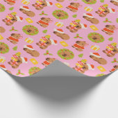 Cute Christmas Capybara Cadeaupapier (Hoek)