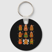 Cute Christmas Capybara Funny Family Xmas Men Wome Sleutelhanger (Voorkant)