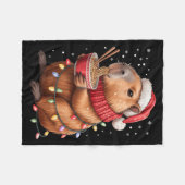 Cute Christmas Capybara With Ramen Bowl Holiday Te Fleece Deken (Voorkant (Horizontaal))