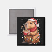 Cute Christmas Capybara With Ramen Bowl Holiday Te Magneet (Voorkant / Achterkant)
