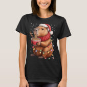 Cute Christmas Capybara With Ramen Bowl Holiday Te T-shirt (Voorkant)
