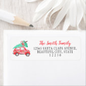Cute Christmas Car Tree Festive Script Holiday Etiket (Insitu)
