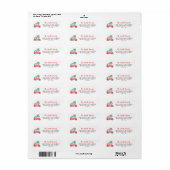 Cute Christmas Car Tree Festive Script Holiday Etiket (Full Sheet)