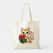 Cute Christmas Cat Holiday Gift for Cat Lover Tote Bag (Achterkant)