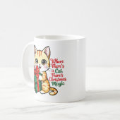 Cute Christmas Cat Holiday Gift for Cat Lovers Koffiemok (Voorkant links)