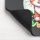 Cute Christmas Cat In Santa Hat  Muismat (Hoek)