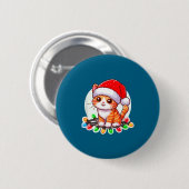 Cute Christmas Cat In Santa Hat  Ronde Button 5,7 Cm (Voorkant /achterkant)