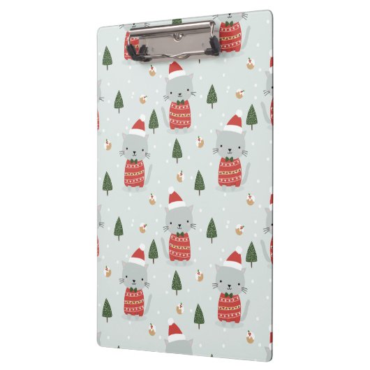 Cute Christmas Cat Pattern – Festive Holiday Klembord (Links)