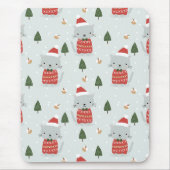 Cute Christmas Cat Pattern – Festive Holiday  Muismat (Voorkant)