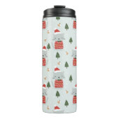 Cute Christmas Cat Pattern – Festive Holiday  Thermosbeker (Voorkant)