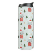 Cute Christmas Cat Pattern – Festive Holiday  Thermosbeker (Gedraaid links)