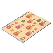 Cute Christmas Cat Pattern – Kawaii Festive Cats & Notitieboek (Linkerzijde)
