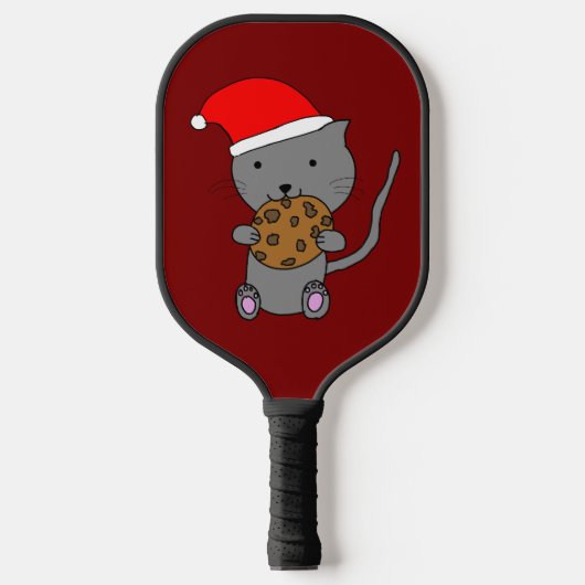 Cute Christmas Cat Pickleball Paddle (Voorkant)