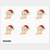 Cute Christmas Cat Sticker (Vel)